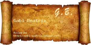 Gabl Beatrix névjegykártya